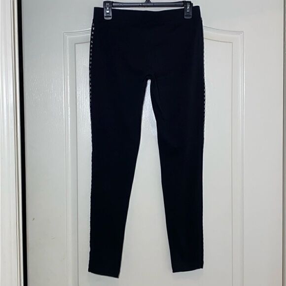 Express Black Leggings with side embellishments Women's Size Medium - Picture 6 of 10